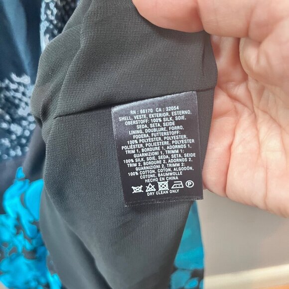 Anthropologie Leifsdottir Women's Sleeveless Silk Dress Size 10‎ Blue & Black - Picture 6 of 7